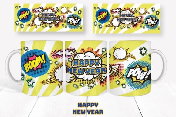 11 Oz 15 Oz Mug Wrap New Year Comics SVG