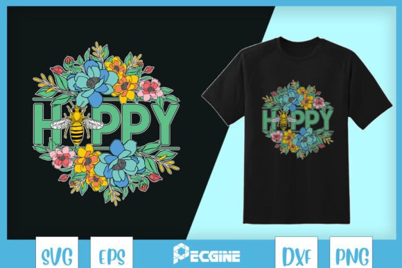 Bee Happy SVG Bee Floral Be Happy