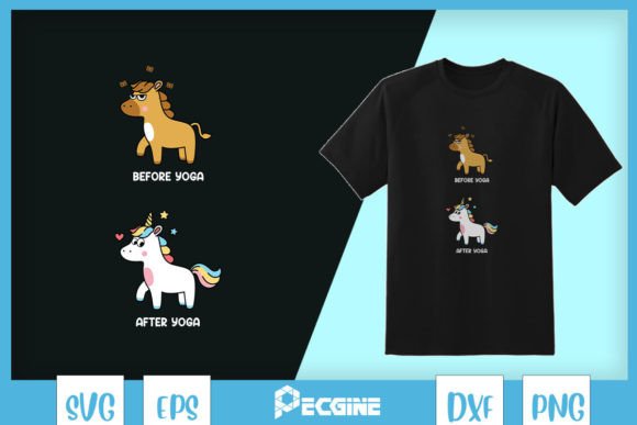 Before After Yoga Unicorn SVG
