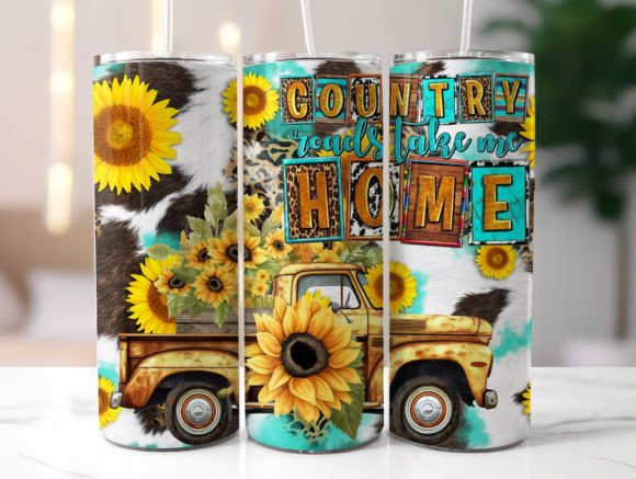 Country Western Sunflower Tumbler Wrap