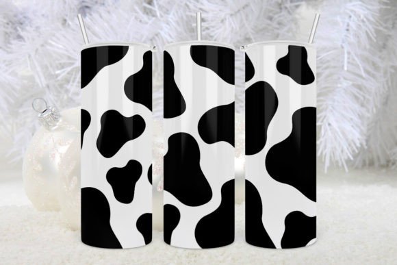 Cute Black White Cow Print Tumbler 20oz