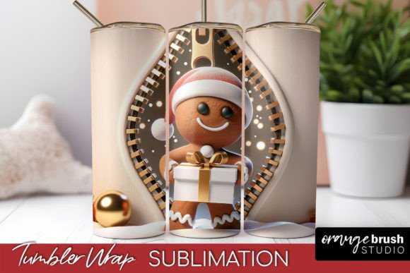 Gingerbread Man Christmas Tumbler Wrap