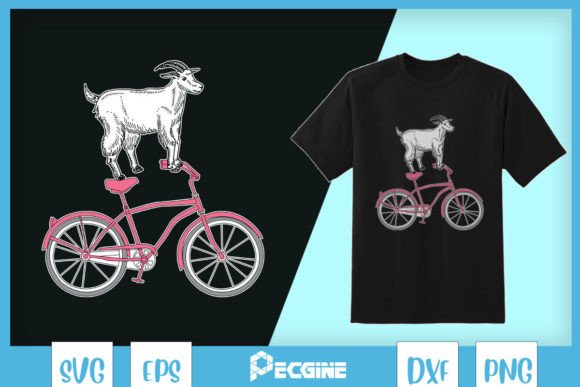 Goat Riding a Bicycle SVG