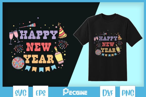 Happy New Year Doodle SVG