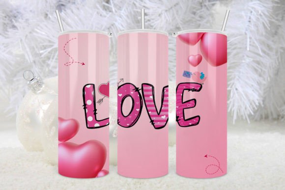 Love Heart Valentine’s Day Tumbler Wrap