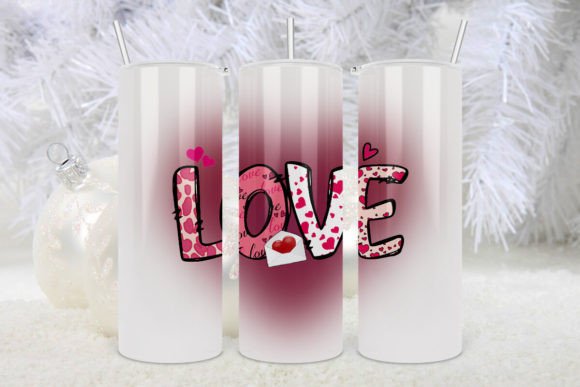Love Valentines Heart Tumbler Wrap
