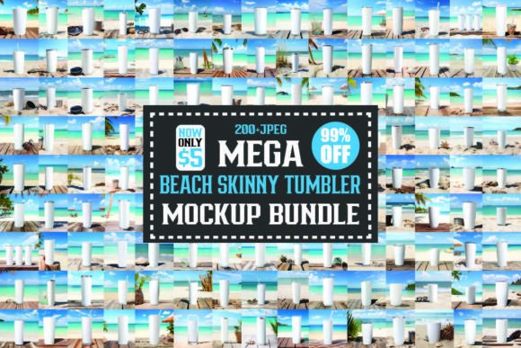Mega Beach Skinny Tumbler Mockups Bundle