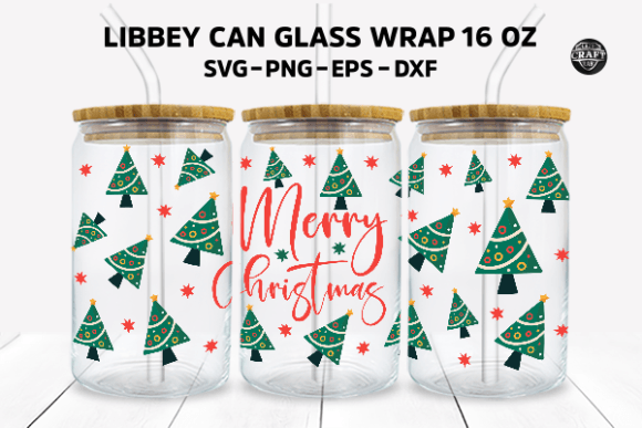 Merry Christmas Libbey Can Glass SVG 16oz