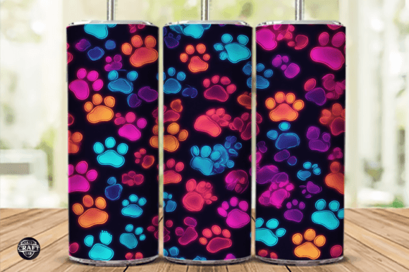 Puppy Paw Tumbler Wrap 20oz Skinny PNG