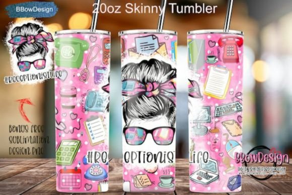Receptionist Life 20oz Skinny Tumbler