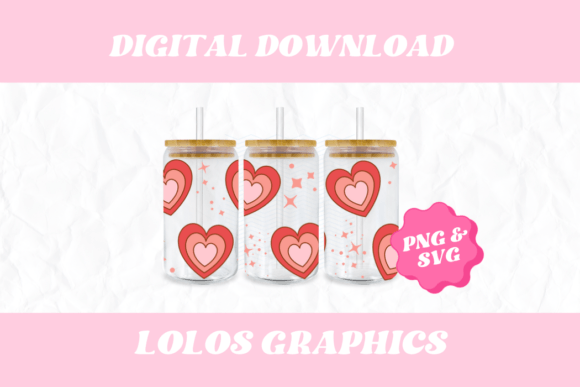 Retro Valentines Day Libbey Cup Wrap