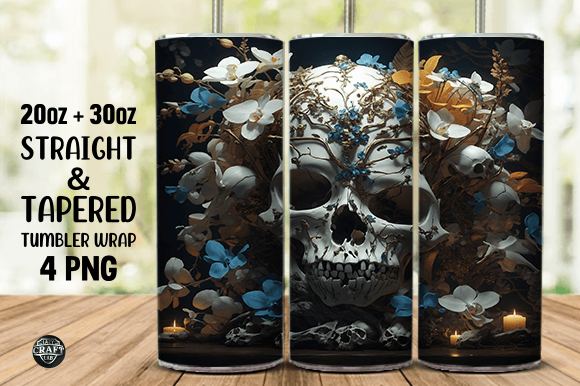 Skull Tumbler Wrap Design