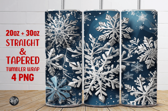 Snowflake Christmas Tumbler Wrap 20oz