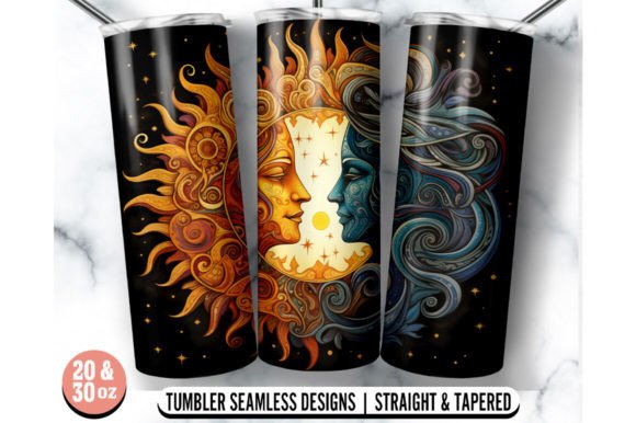 Sun and Moon 20oz 30oz Tumbler Wrap