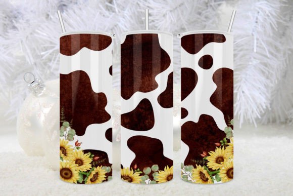 Sunflower Cowhide Print Tumbler Wrap