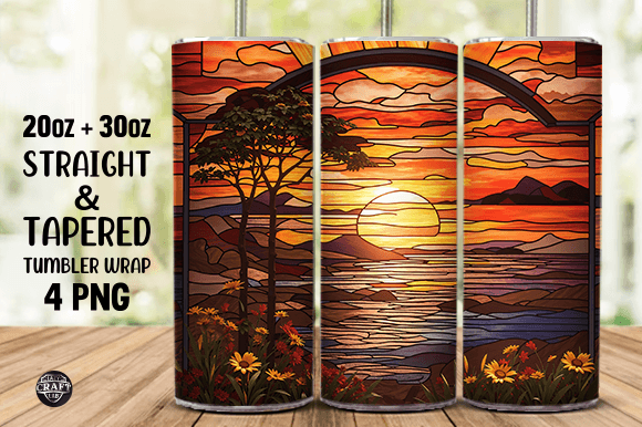 Sunset for Stained Glass Design Tumbler
