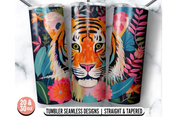 Tiger 20oz 30oz Skinny Tumbler Wrap