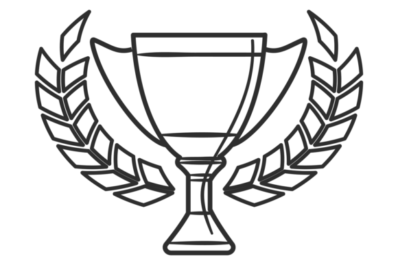 Trophy Cup Wreath Badge
