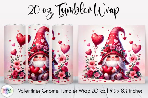 Valentines Gnome with Flowers Tumbler