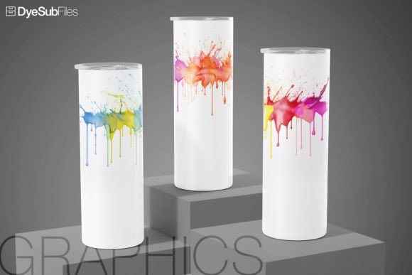 Watercolor Splatter Tumbler Wrap Art