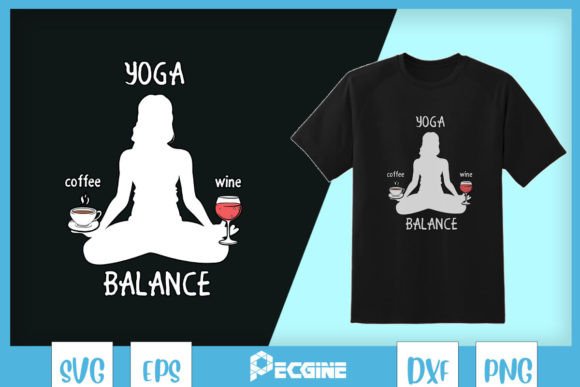 Yoga Balance Wine Lover Funny Yoga SVG